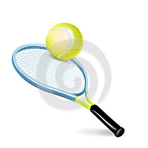 Tennis racket with ball