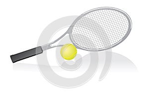 Tennis racket and ball