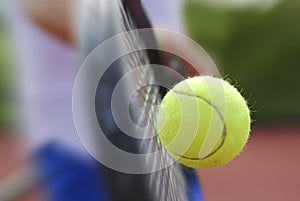 Tennis racket and ball