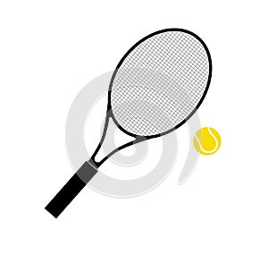 Tennis racket and ball