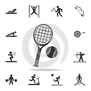 Tennis racket and ball icon. Detailed set of athletes and accessories icons. Premium quality graphic design. One of the collection