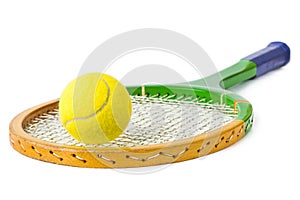 Tennis racket and ball