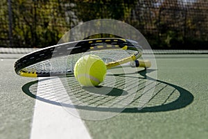 Tennis Racket and ball on white