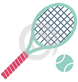 Tennis Racket Color Vector Icon which can easily modify or edit