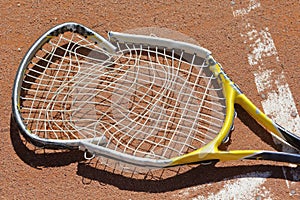 Tennis racket crashed