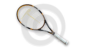 Tennis racket, sports equipment isolated on white background