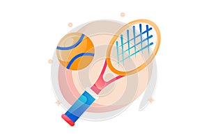 Tennis racket with tennisball photo