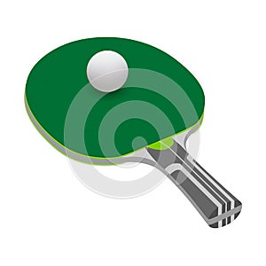 Tennis racket in vector on white background.Ping pong paddle in vector.Tennis ball in vector isolated on white background.Table te