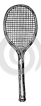 Tennis Racket vintage illustration