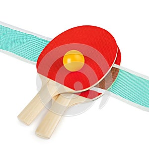 Tennis rackets and net