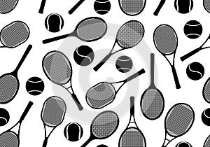 Tennis rackets seamless background