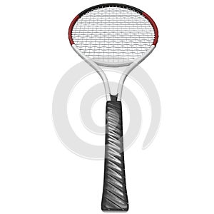 Tennis racquet - handle closeup