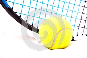 Tennis raquet with a tennis ball