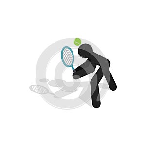 Tennis returner icon, isometric 3d style