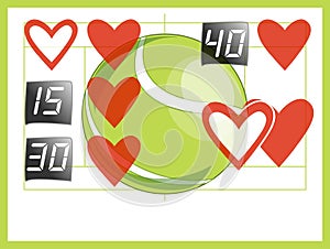 Tennis score love to match valentine