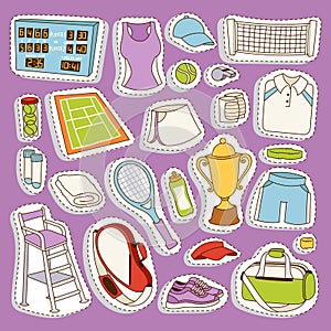 Tennis seamless pattern vector.