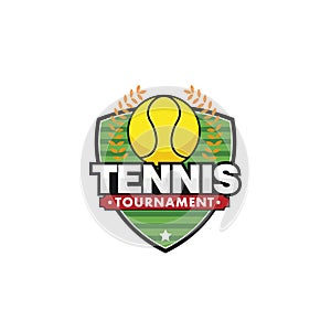 tennis sport emblem for squad club badge vector logo design