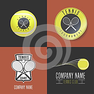 Tennis, sport set of vector logo, icon, symbol, emblem