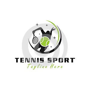 tennis sport vector illustration logo design