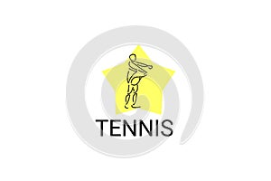 Tennis sport vector line icon. sportman, equipment sign.