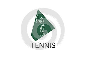 Tennis sport vector line icon. sportman, equipment sign.