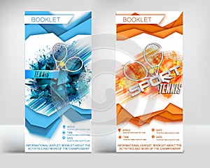 Tennis tournament brochure design vector design flyer