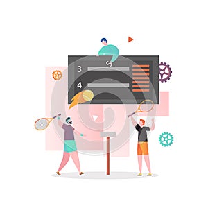 Tennis tournament vector concept for web banner, website page