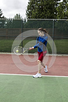 Tennis two handed Backhand for Lefthanded Player photo
