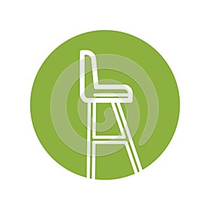 Tennis umpire chair. Vector illustration decorative design