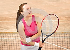 Tennis woman player injured