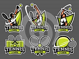 Tennisball logo and badge set  image photo