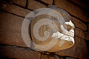 Tenon Head at Chavin de Huantar, Ancash province, Peru photo