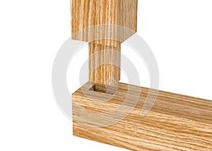 Tenon inserted into a mortis.