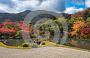 Tenryu-ji garden in fall, Arashiyama, Kyoto, Japan