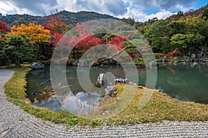 Tenryu-ji garden in fall, Arashiyama, Kyoto, Japan