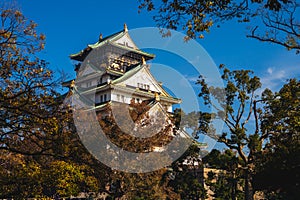 Tenshu of Osaka Castle at osaka city, japan