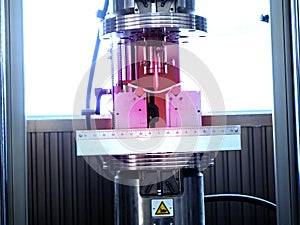 Tensile strength tester machine in use