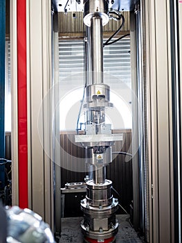 Tensile strength tester machine in use