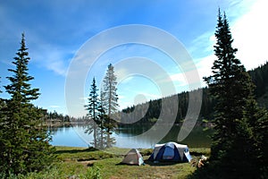 Tent Camping By Lake Wilderness Recreation