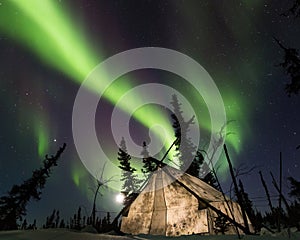 Tent Camping Under the Northern Lights