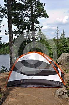 Tent at Campsite in the Wilderness