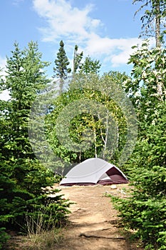 Tent at Campsite in the Wilderness photo