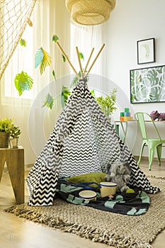 Tent in children`s room