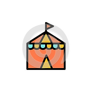 Tent, circus icon. Simple color with outline vector elements of cultural activities icons for ui and ux, website or mobile