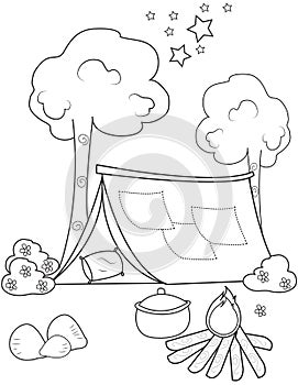 Tent coloring page