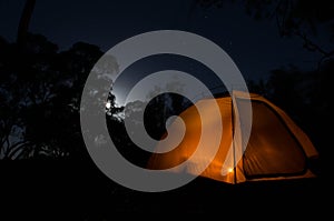 Tent in the dark