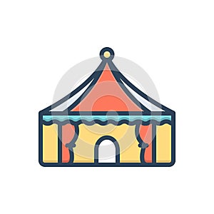 Color illustration icon for Tent, canopy and awing photo