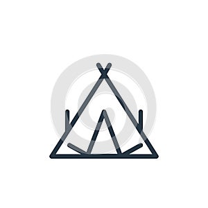tent icon vector from spring concept. Thin line illustration of tent editable stroke. tent linear sign for use on web and mobile