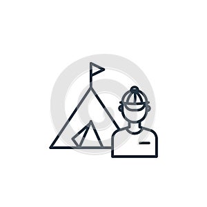 tent icon vector from travel concept. Thin line illustration of tent editable stroke. tent linear sign for use on web and mobile