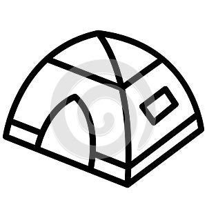 Basic RGB Tent Isolated Vector Icon which can easily modify or edit